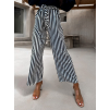 Bílé elegantní kalhoty BOYSEN s pruhy