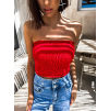 Červený elegantní crop top KEET