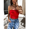 Červený elegantní crop top KEET