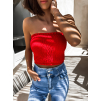 Červený elegantní crop top KEET