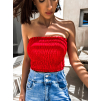 Červený elegantní crop top KEET
