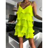 Neonové žluté šaty STORK s volánky