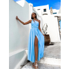 Světle modré elegantní šaty KATIE s vázáním