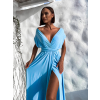 Světle modré elegantní šaty KATIE s vázáním