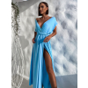 Světle modré elegantní šaty KATIE s vázáním