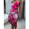 Růžové elegantní šaty SANTORINI se vzory