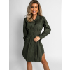 Khaki košilové šaty SIERRA na knoflíky