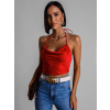 Červený lesklý elegantní top LAURELS