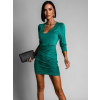 Zelené elegantní šaty TALPI s dlouhým rukávem
