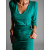 Zelené elegantní šaty TALPI s dlouhým rukávem