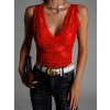 Červený krajkový top EFFECT