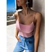 Starorůžový Jednoduchý žebrovaný crop top ARLOS