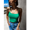 Zelený Jednoduchý žebrovaný crop top ARLOS