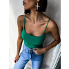 Zelený Jednoduchý žebrovaný crop top ARLOS