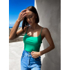 Zelený Jednoduchý žebrovaný crop top ARLOS