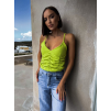 Světle zelený nařasený tílkový top FROLIN