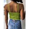 Světle zelený nařasený tílkový top FROLIN