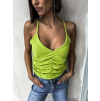 Světle zelený nařasený tílkový top FROLIN