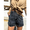 Černé denim kraťasy FROSTFORD s vysokým pasem