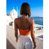 Oranžové elegantní body SELENIA s průstřihem