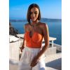 Oranžové elegantní body SELENIA s průstřihem