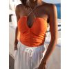 Oranžové elegantní body SELENIA s průstřihem