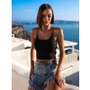 Černý elegantní crop top MABELL se zavazováním