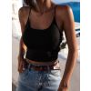 Černý elegantní crop top MABELL se zavazováním