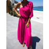 Tmavě růžové dlouhé elegantní šaty NAVEL na jedno rameno
