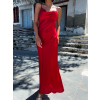 Červené dlouhé lesklé šaty KARRIN