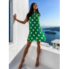 Zelené plisované šaty LACIE s puntíky