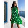 Zelené plisované šaty LACIE s puntíky