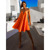 Oranžové elegantní šaty MILLER se třpytivými ramínky