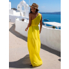 Žluté lehké dlouhé šaty LORRI na jedno rameno