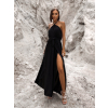 Černé delší elegantní šaty MYSTIS s rozparky