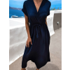 Tmavě modré delší elegantní šaty FEYLING se zavazováním