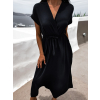 Černé delší elegantní šaty FEYLING se zavazováním