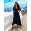 Černé delší elegantní šaty FEYLING se zavazováním