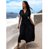 Černé delší elegantní šaty FEYLING se zavazováním