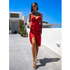 Červené lesklé elegantní šaty KEIRIE
