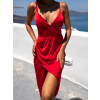 Červené lesklé elegantní šaty KEIRIE