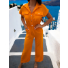 Oranžový elegantní overal SHOWINESS s knoflíky