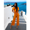 Oranžový elegantní overal SHOWINESS s knoflíky