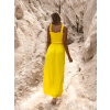 Žluté dlouhé elegantní šaty HIDEKI s knoflíky
