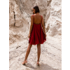 Bordó elegantní šaty MARIKO s volánky