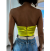 Neonově žlutý elegantní crop top METEORITE