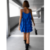 Královsky modré elegantní šaty MIRITH s volánky