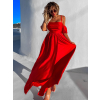 Červené elegantní šaty CREESI s rozparkem