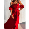Červené elegantní šaty CREESI s rozparkem
