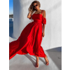 Červené elegantní šaty CREESI s rozparkem